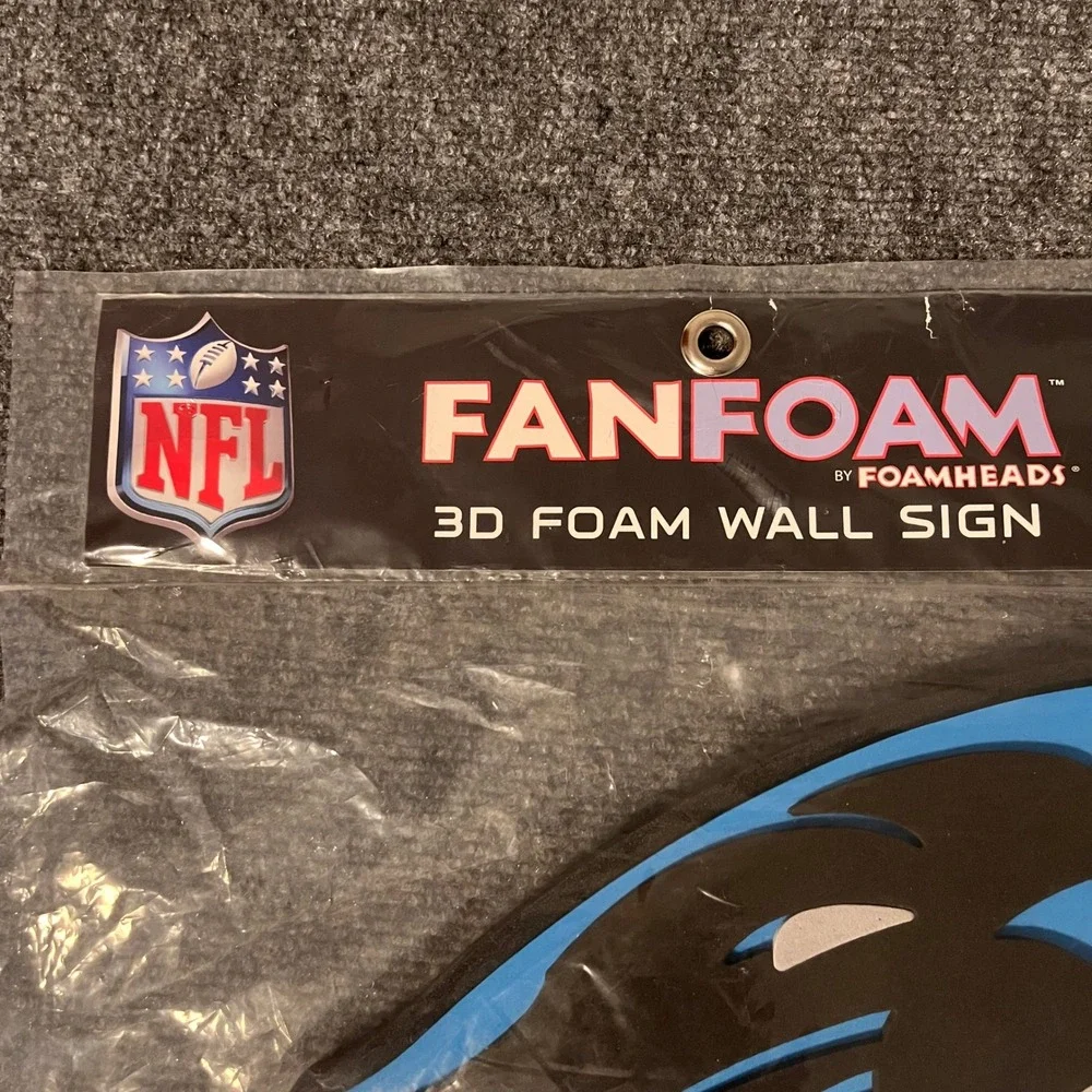 NFL Carolina Panthers FanFoam 3D Wall Sign Logo Decor FH2125 New